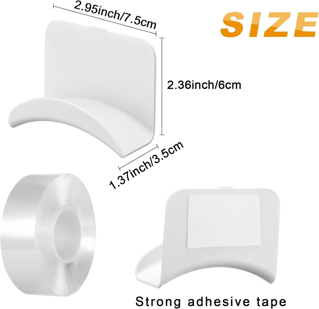 Headphone Wall Hangers Adhesive Gaming Headset Holder Hooks for Wall Mount Strong Universal Stand Hooks for Most Headphone Controller, Hat, Baseball Caps, Door, Closet(White,12 Pcs)