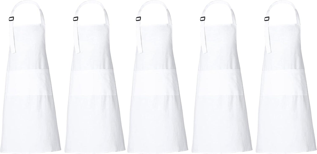 RAJRANG 100% Cotton Cooking Apron with 3 Pockets Kitchen Chef BBQ Adjustable Bib Aprons for Women Men