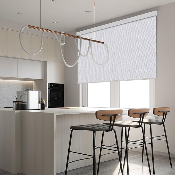 ZSHINE Motorized Blackout Window Blinds Customize Width Remote Control