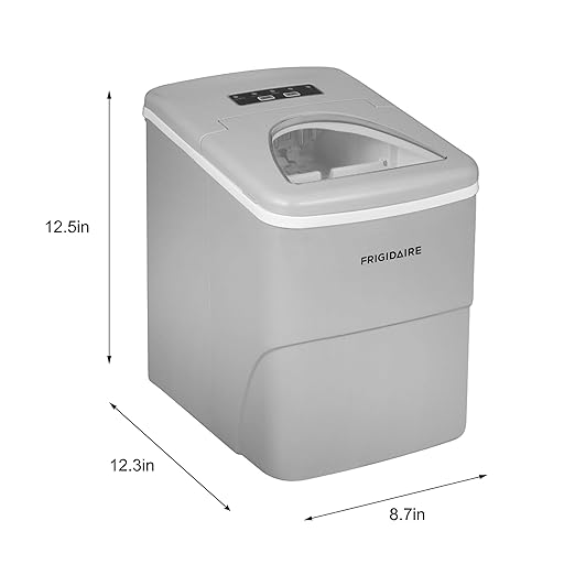 Frigidaire EFIC108-Silver Compact Ice Maker, Counter-top Portable, 26 lb per Day