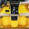 Custom Car Floor Mats Fit for 99% Sedan SUV Sports Car Full Coverage Pads Leather Floor Liners Mat Women Men (Yellow)