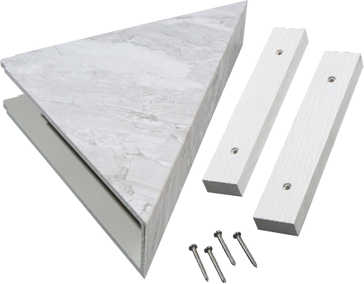 Palisade Vinyl Waterproof Corner Shower Shelf in Iced Pewter/Urban Fjord