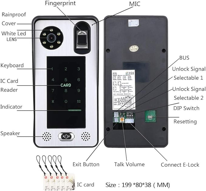 2 Apartment Bus 2 Line Video Doorbell Intercom System 7 Inch Electronic Door