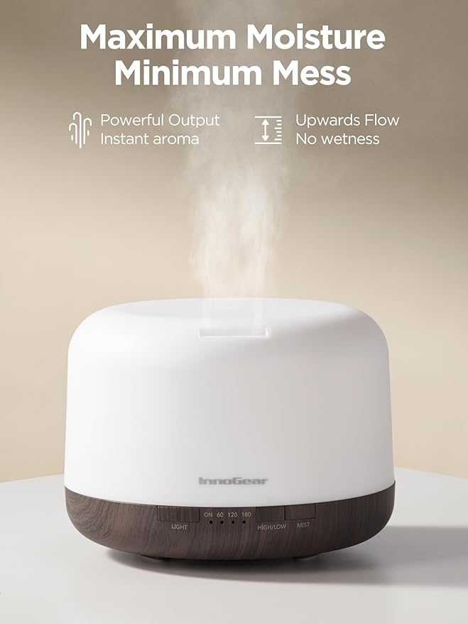 InnoGear Aromatherapy Diffuser & 10 Essential Oils Set, 500ml Essential Oil