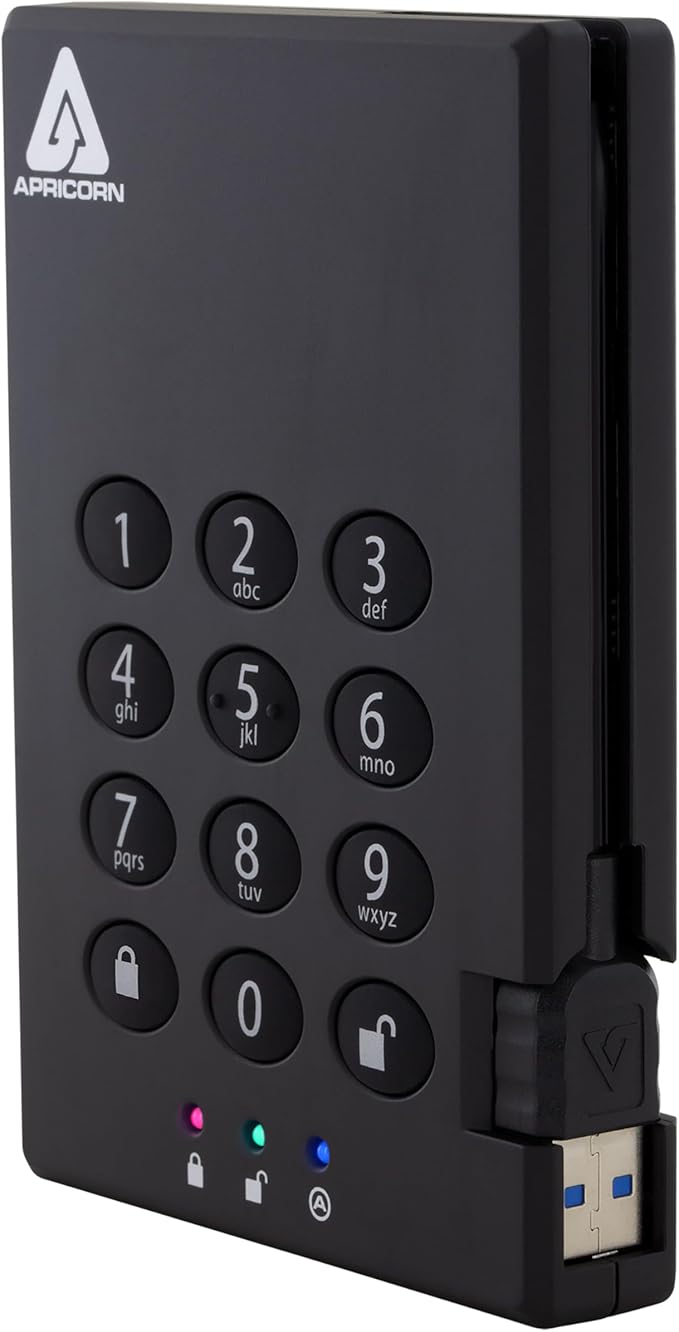 Apricorn Aegis Padlock 3.0 1TB USB 3.0 External Hard Drive
