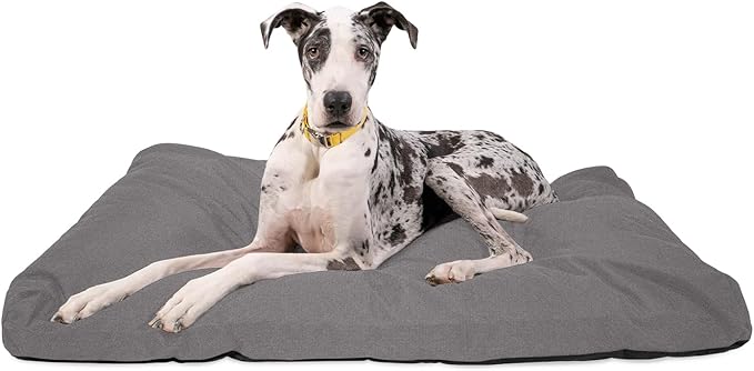 K9 Ballistics Tough Rectangle Pillow XXL Extra Large Dog Bed - Removable Cover, Washable, Durable & Water Resistant Dog Bed Made for Big Dogs 68" x40 Light Gray Velvet