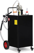 30 Gallon Gas & Diesel Fuel Caddy with Transfer Pump – Mobile Fuel Storage Tank with 4-Wheel Cart for Boats, Lawn Mowers, Snowblowers, Motorcycles & Construction Equipment - Black