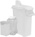 Buddeez Pet Food Storage Solution (Set of 3) - 32QT, 4QT & 2QT BPA-Free Containers with Scoop & Pour Spout for Dry Food, Treats, Chews
