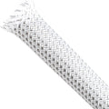 Braided Cable Sleeving, PET Expandable Braided Cable Sleeve, Flexible Mesh Sleeving Cord Management for Audio Video and Other Home Device, Cord Protector from Pets (White Silver, 1/4" x 25ft)