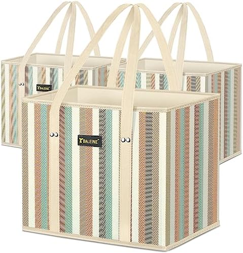 BALEINE 3PK Reusable Grocery Bags, Heavy Duty Shopping Tote Bag