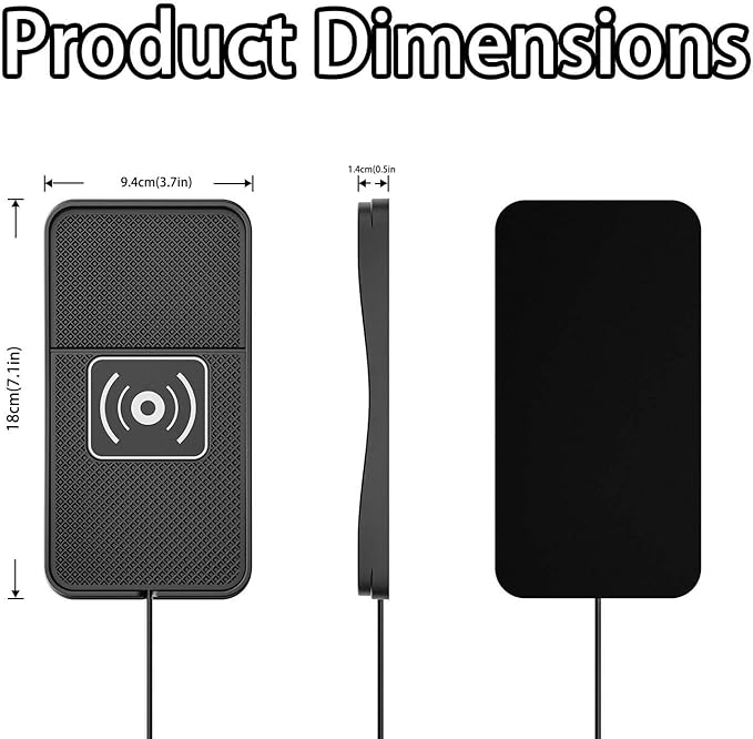 Car Wireless Charger Pad for Honda Element 2003-2011, Fast Car Wireless Charging Pad for Car Center Console, Non Slip Charging Mat,1M-Type C
