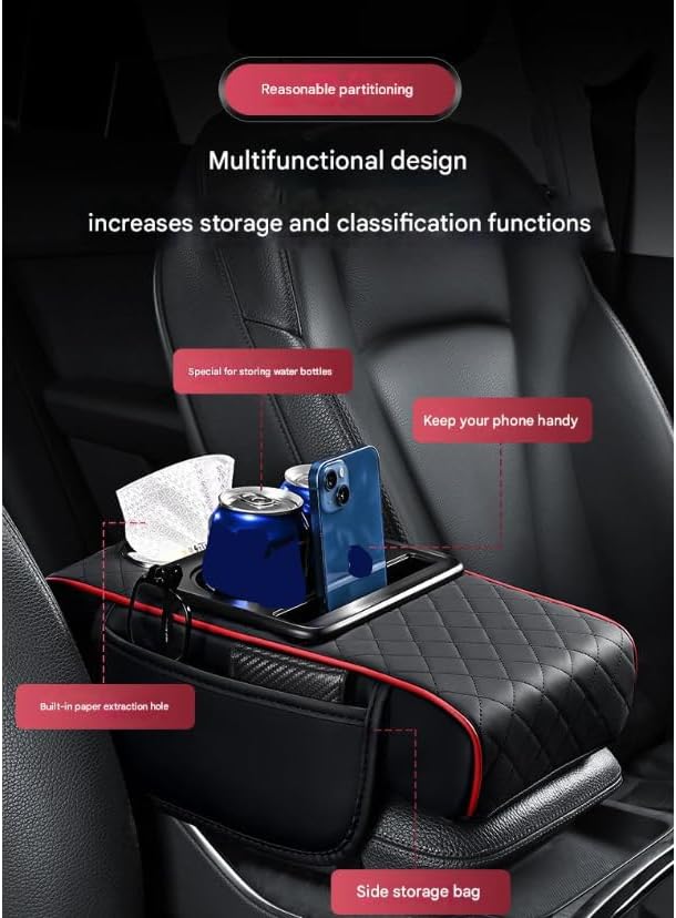 Car Armrests Covers for Audi A6 1995–2025, Center Console Cover Armrest Cushion Middle Console Protector Armrest Mat Interior Accessories,C