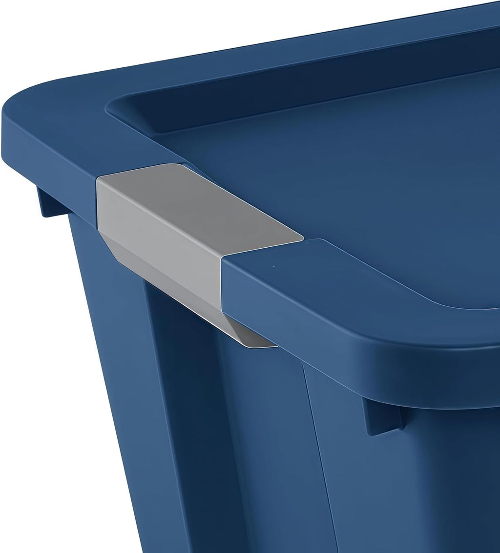 34 Gallon Heavy-Duty Wheeled Storage Bin with Lid – Large Rolling Plastic Container for Garage,Outdoor,Home & Organization Needs,Blue