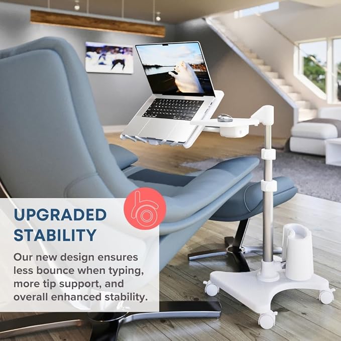 LEVO G2 Deluxe Adjustable Laptop Stand – Rolling Computer Desk & Ergonomic Table