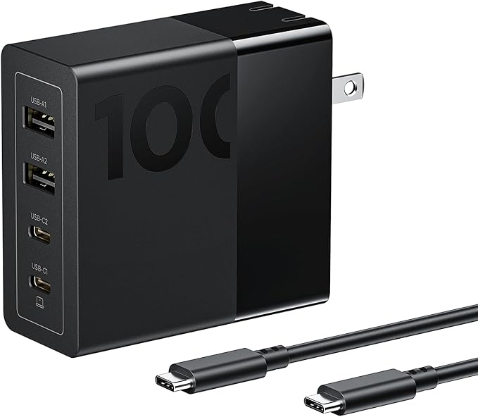 Lenovo 100W USB C Charger, 4-Port Multi-Device Fast Charging,