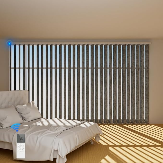 Blindify Motorized Vertical Blinds, Dark Grey