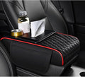 Car Center Console Cover for KIA K4 2024–2025,Arm Rest Lid Cushion Protector Multifunctional Armrest Cushion Pad Interior Accessories,Black+red