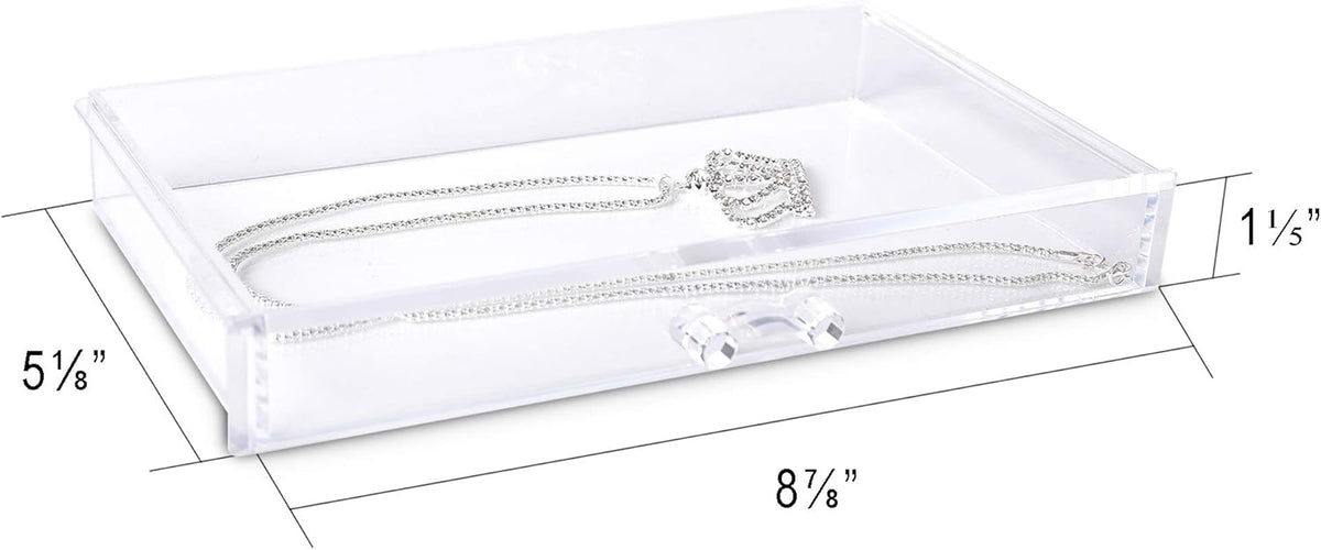 Frebeauty Extra Large Acrylic Jewelry Box for Women 5 Layers Clear Jewelry Organizer Velvet Earring Box with 5 Drawers Rings Display Case Necklaces Holder Tray for Women Girls(Pink)