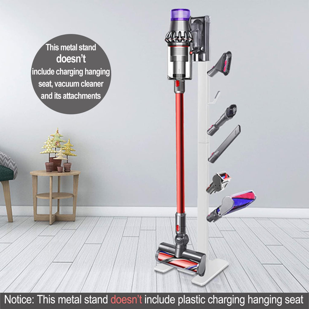 Storage-Stand-Docking-Station-Holder Compatible with V15 Detect V11 V10 V8 V7 V6 Cordless Vacuum Cleaners, Stable Metal Organizer Rack(White, 6 Hooks)
