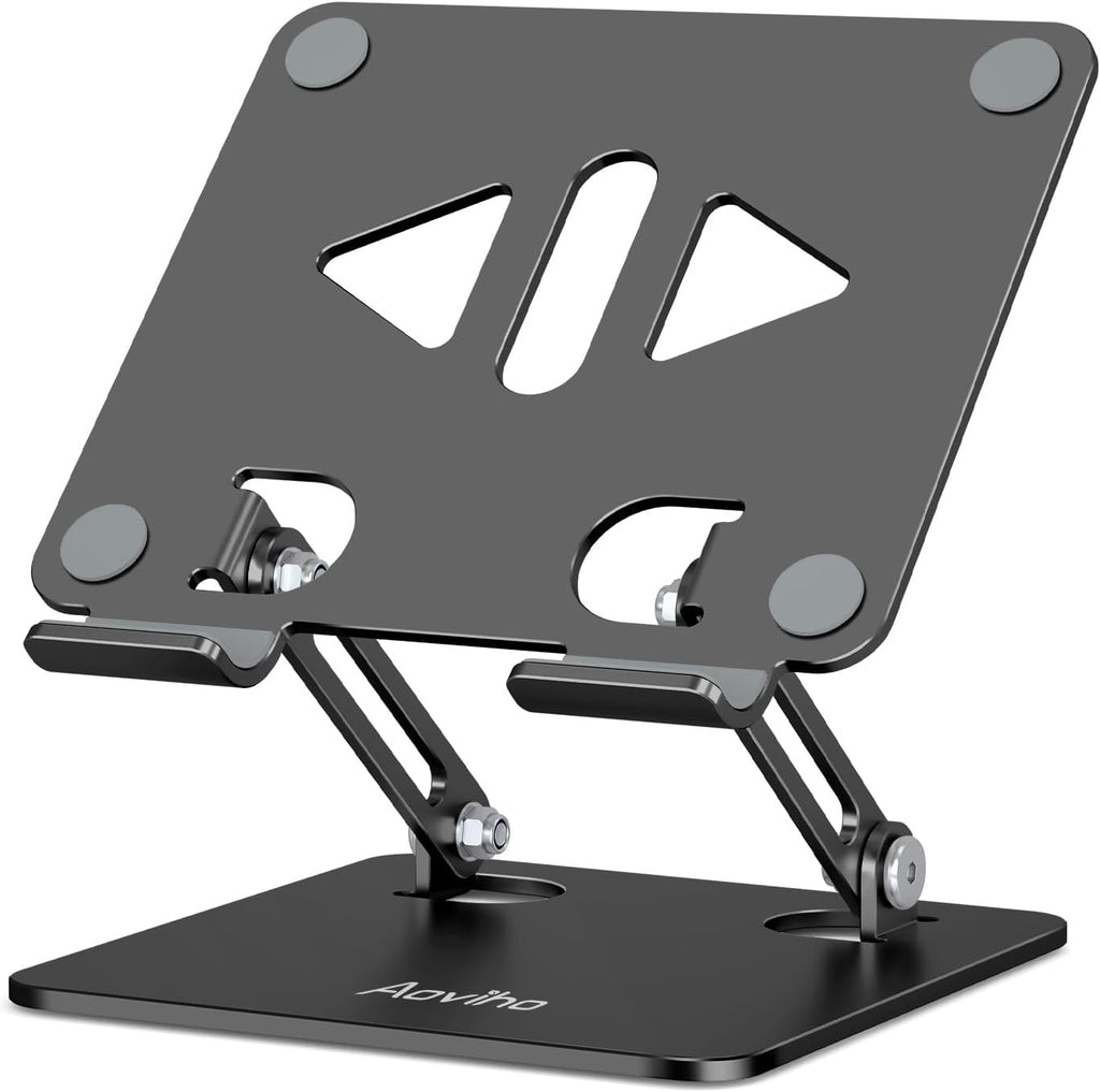Tablet Stand Holder for Desk, Adjustable Desktop Tablet Holder, Foldable Aluminum Tablet Mount for iPad pro 12.9, iPad Air Mini, Samsung Galaxy Tabs Z Fold Kindle Fire 4-12 inch, Black