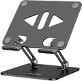 Tablet Stand Holder for Desk, Adjustable Desktop Tablet Holder, Foldable Aluminum Tablet Mount for iPad pro 12.9, iPad Air Mini, Samsung Galaxy Tabs Z Fold Kindle Fire 4-12 inch, Black