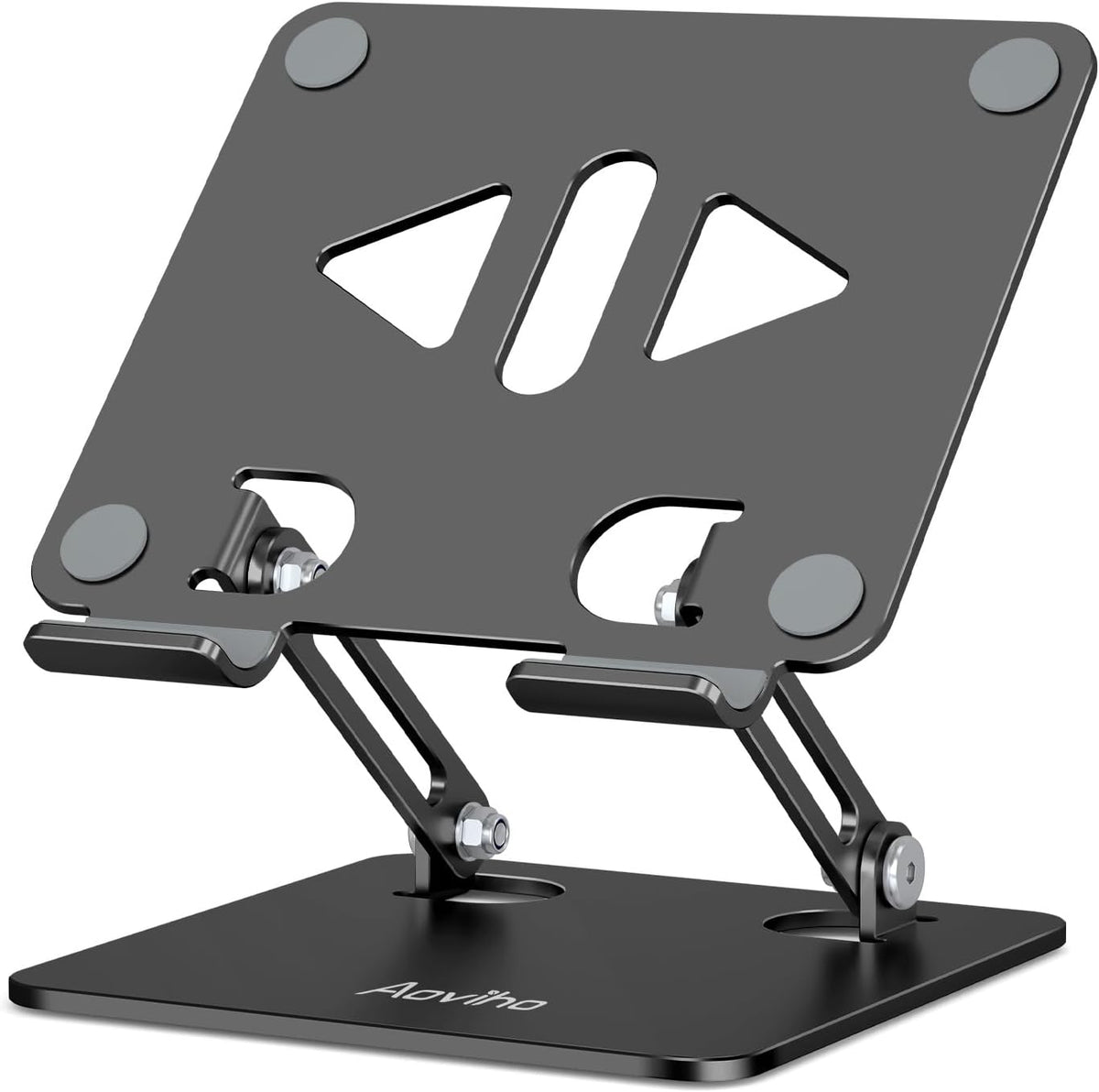 Tablet Stand Holder for Desk, Adjustable Desktop Tablet Holder, Foldable Aluminum Tablet Mount for iPad pro 12.9, iPad Air Mini, Samsung Galaxy Tabs Z Fold Kindle Fire 4-12 inch, Black