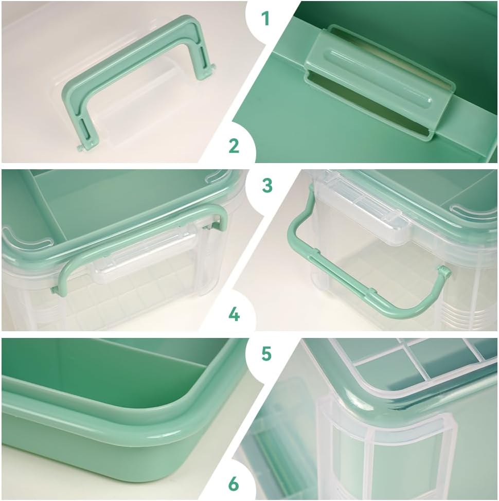 DOUKE 15qt Clear Medicine Organizer Storage Box with Handle, Plastic Empty First Aid Box with Tray, Multipurpose Medical Storage Container, Medication Organizer Chest for Home, Baby, Elderly, Dorm