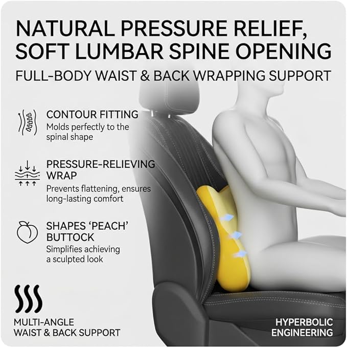 Car Headrest Pillow & Lumbar for BMW 1 Series (3door) E81 2007 2008 2009 2010 2011, Car Seat Neck Pillow Back Support, Breathable All-Season Automotive Seat Cushions, 2PCS,D Dual Yellow