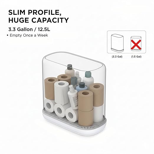 MUEE Dog Proof Trash Can, 3 Gallon Slim Bathroom Trash Can