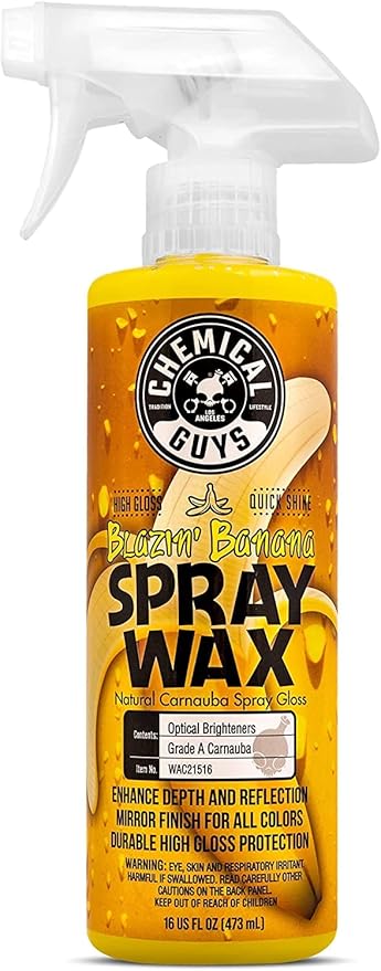 Chemical Guys Spray Wax Blazin' Banana - Carnauba Car Wax Spray for High Gloss Shine and Protection, Safe for Cars, Trucks, SUVs, RVs, and More - 16 oz