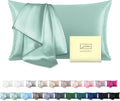 SUATIEN Mulberry Silk Pillow Cases Queen Size Silk Pillowcase for Hair and Skin with Zipper Soft Breathable Smooth Cooling Silk Pillow Case for Sleeping,Gifts for Women (Sage Green,20"X 30",1Pcs)