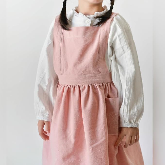ODIZLI Frill Apron for Women Cotton Cross Back Vintage Ruffle Apron for Garden Cooking Aprons
