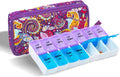 Weekly Pill Organizer 2 Times a Day, Zumd Pill Box 7 Day with Cute Quilted Fabric Zipper Case, Travel Pill Case Am Pm for Vitamin Medicine Organizer