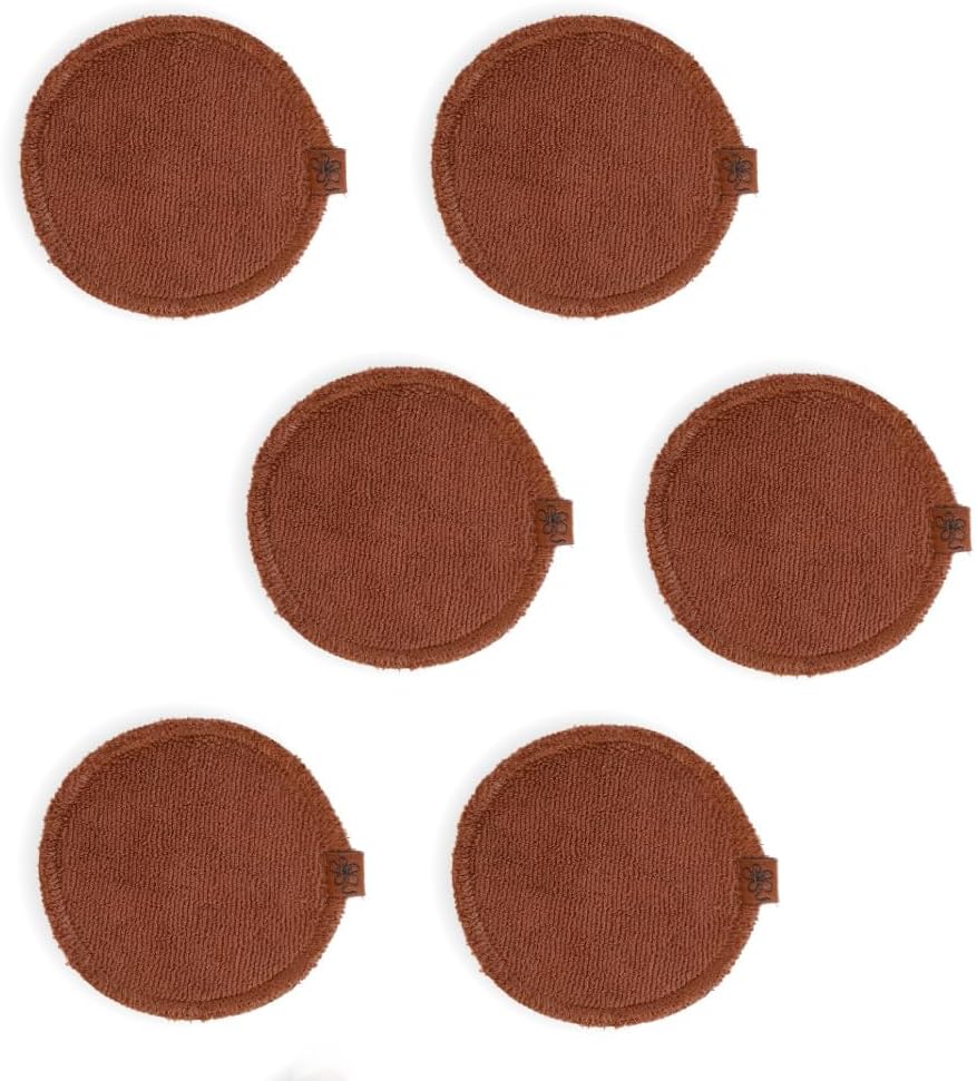 SWEET JULY Skin Reusable Face Rounds - 100% Cotton, Reusable, Toner & Exfoliant, Includes Washable Bag Laundry and Storage, Soft, Absorbent (Pack of 7)