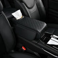 Car Arm Rest Cover Pad for Ford Maverick 2022 2023 2024, Leather Memory Foam Center Console Cushion with 2 Storage Bags and a Tissue Box Universal Car Interior Accessories,A/Black