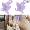 2PCS Car Seat Headrest Hook, Cute Butterfly Backseat Storage Hanger Organizer for Purse Handbag Umbrella, Auto Interior Seat Back Hook Holder Decor, Universal for SUV Truck Van (Purple)