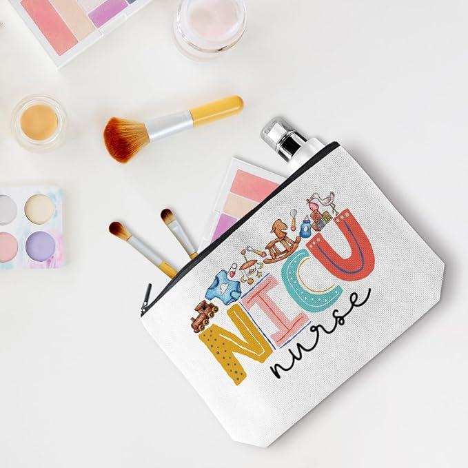 Nurse Gifts Cute NICU Nurse Gifts RN Makeup Bag Cosmetic Bag Nurse Accessories for Work Nurse Bag for Women Nurse Team Nursing Graduation Gifts Birthday Christmas Nurse Week Appreciation Gift