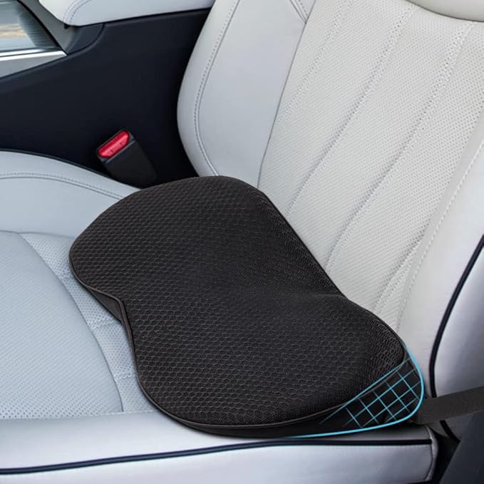 Car Seat Cushion, Car Memory Foam Seat Cushion, Car Seat Wedge Cushion, Back Support, Pain Relief for Road Driving Long Trip Essentials(Black)