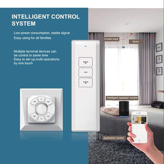 OlideSmart DIY WiFi Smart Automatic Curtain Motor Track System, Automatic