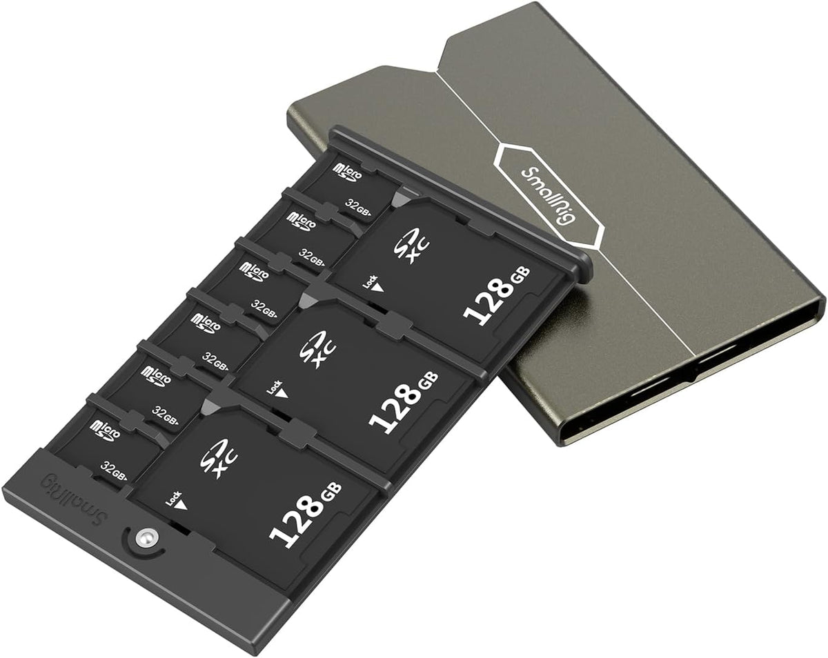 SMALLRIG Memory Card Case Holder Anti-Shock Anti-Fall and Scratch Suitable for SD/Micro SD/SIM Cards for Photography Enthusiasts - 2832B
