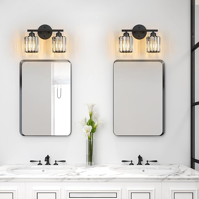 FDPBY Modern 2 Light Crystal Vanity Light, Compatible