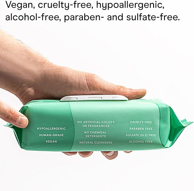 Wild One, Eucalyptus Natural Dog Grooming Wipes, Cruelty-free, resealable lid, 70 wipes per pouch, 210 Count