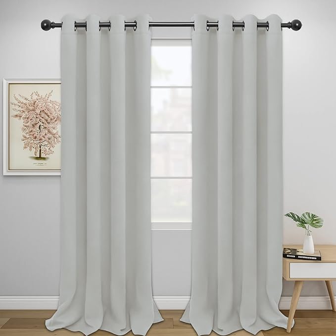 Easy-Going Blackout Curtains for Bedroom, Solid Thermal Insulated Grommet and