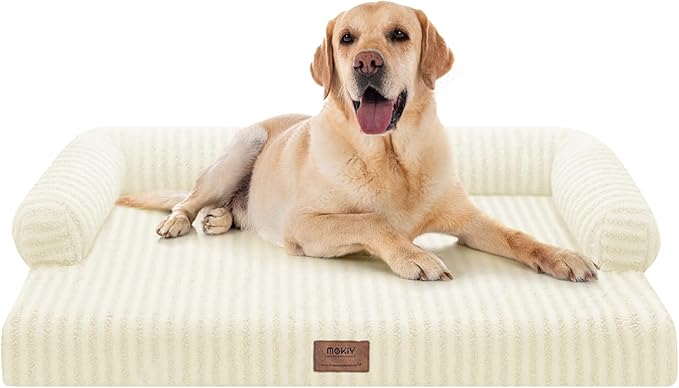 Large Dog Bed Waterproof Orthopedic Foam Dog Beds for Large Dogs Sofa Comfy Pet Bed with Washable Removable Cover & Non-Slip Bottom