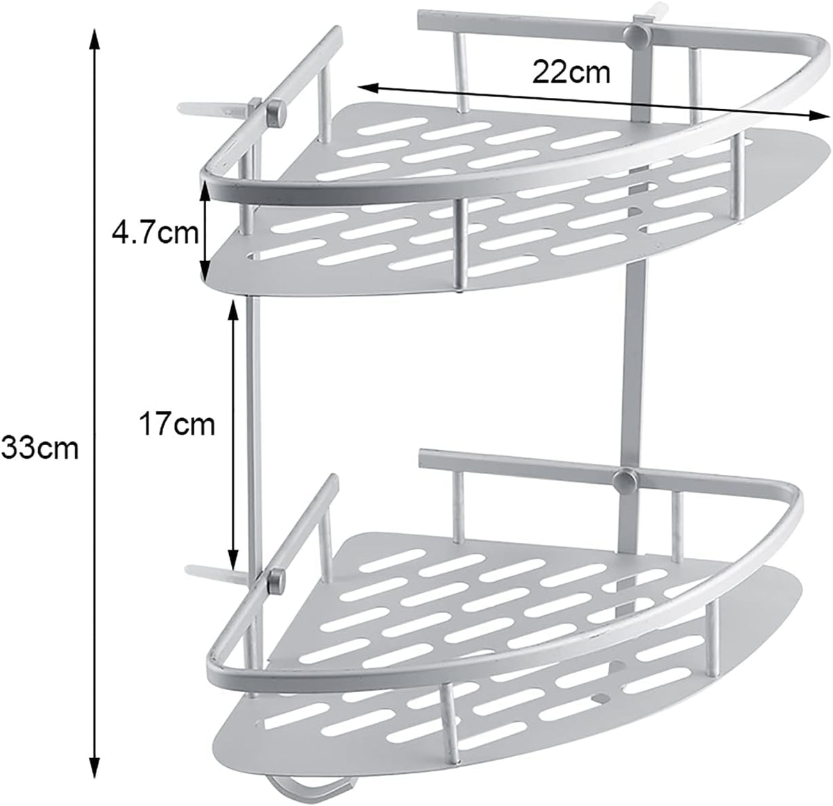 flexman Corner Shower Caddy, Simple Aluminum Bathroom Shower Shelves, Shower Corner Shelf for Store Shampoo, Cleaning Supplies