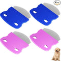 4 Pack Eye Comb, Stainless Steel Pet Tear Stain Professional Remover, Dog Cat Flea Lice Grooming Combs with Gentle Rounded Teeth, Eye Gunk Removal, Dematting Tool for Small, Medium & Large Pets