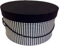 Sarah's Hat Boxes Classic Houndstooth Hat Box – 14.75" x 7.5" (Dia. x Ht.) Handmade in USA – Odorless Non-Toxic Adhesive, Cording Handle – Premium Storage for Hats & Accessories