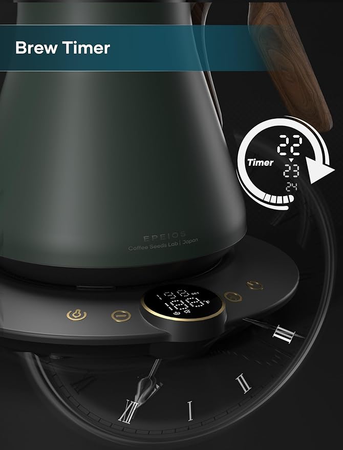 Gooseneck Electric Kettle with ±1℉ Temperature Control