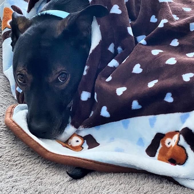 Snuggle Puppy Blanket for Pets - Cozy Dog Blanket for Small Dogs - Machine Washable Dog Blanket in Blue