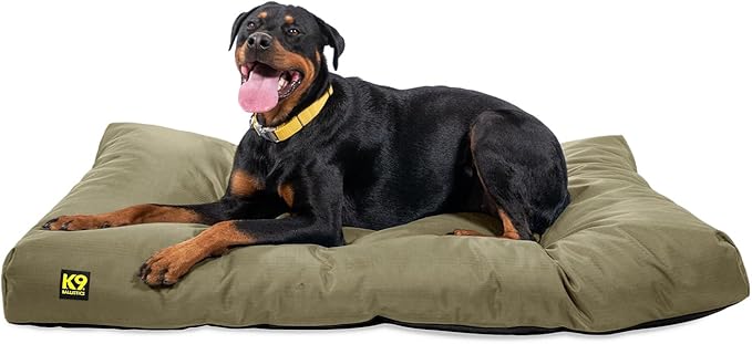 K9 Ballistics Tough Rectangle Pillow Dog Bed - Removable Cover, Washable, Durable & Water Resistant Dog Bed - X-Large, Sage Green